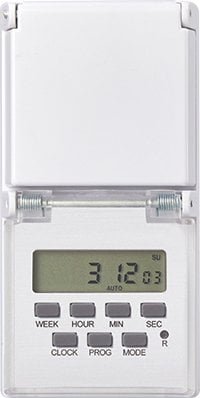 IP44 Outdoor Timer Weatherproof, Easy-Grip, One-Twist Setup