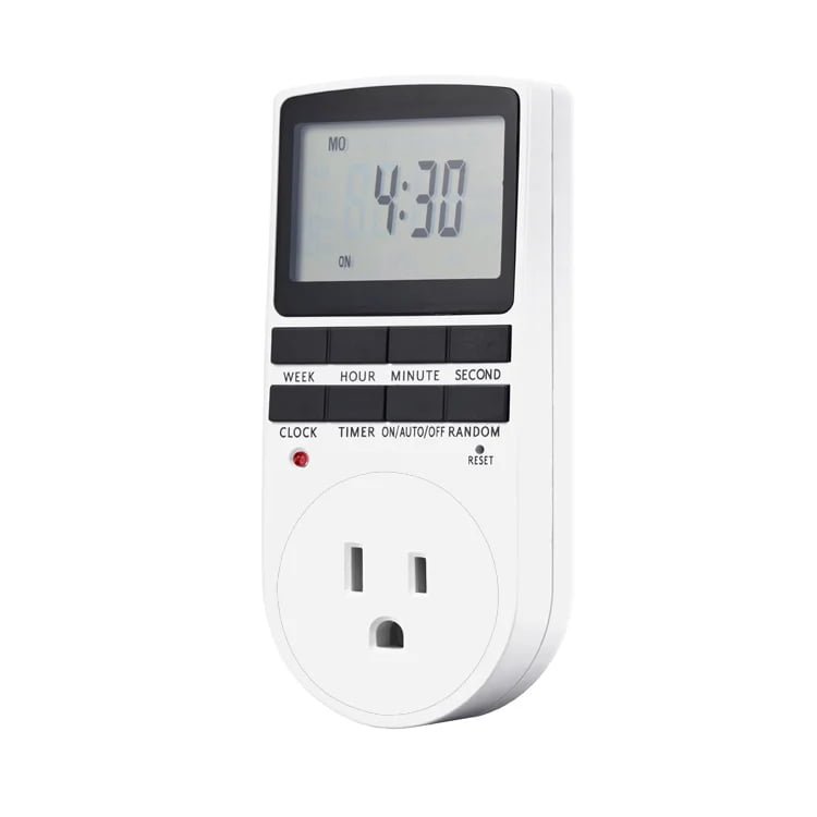 Large LCD Timer Plug, OEM AC Weekly Time Controller With Battery