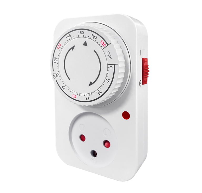 120Min Countdown Mechanical Kitchen Timer Socket, Adjustable On/Off Outlet Timer
